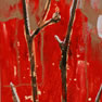 kangaroo paws red / acrylic on wood / 14x8in 